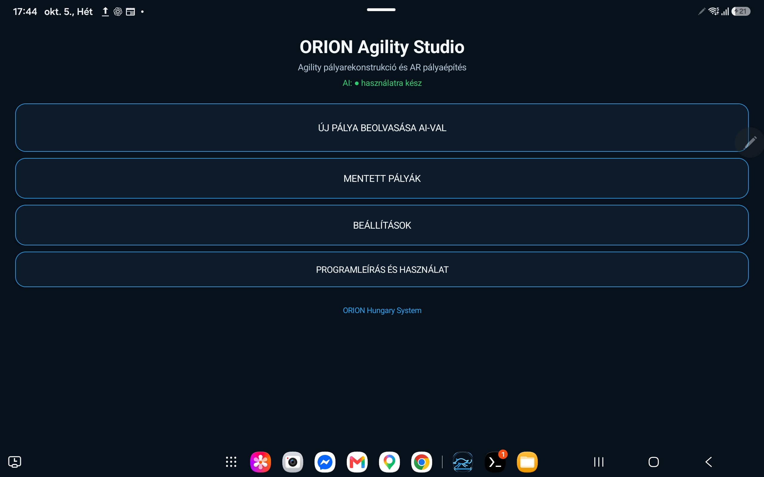 ORION Agility Studio képernyőképe