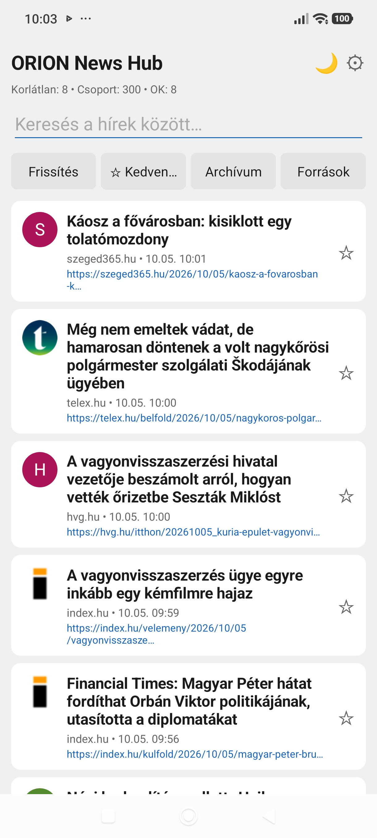 ORION News HUB képernyőképe